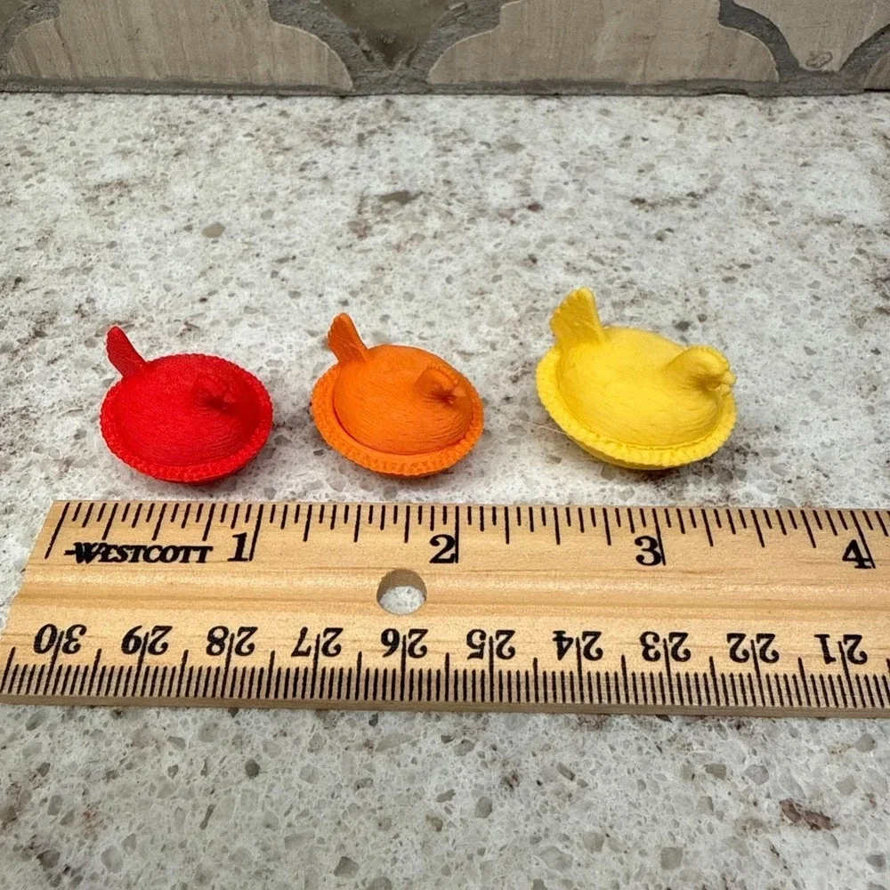 Hen On Nest Miniature 3D Printed lot of 3 trinket shelf‎ printer tray